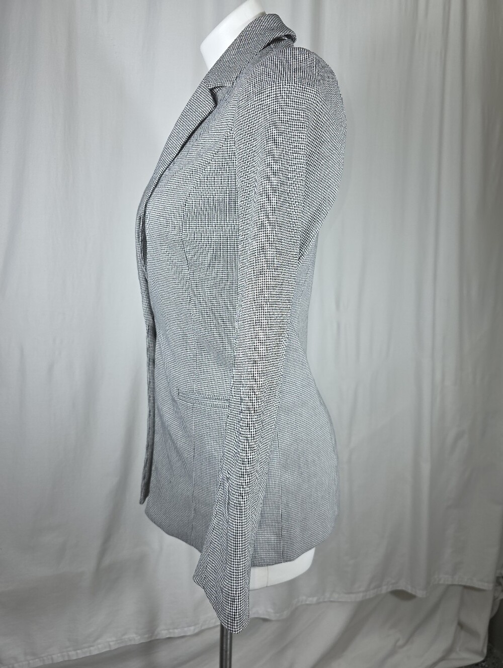 Nine West Micro Houndstooth Blazer Jacket XS | Career Chic | Classic Tailor - Picture 5 of 6